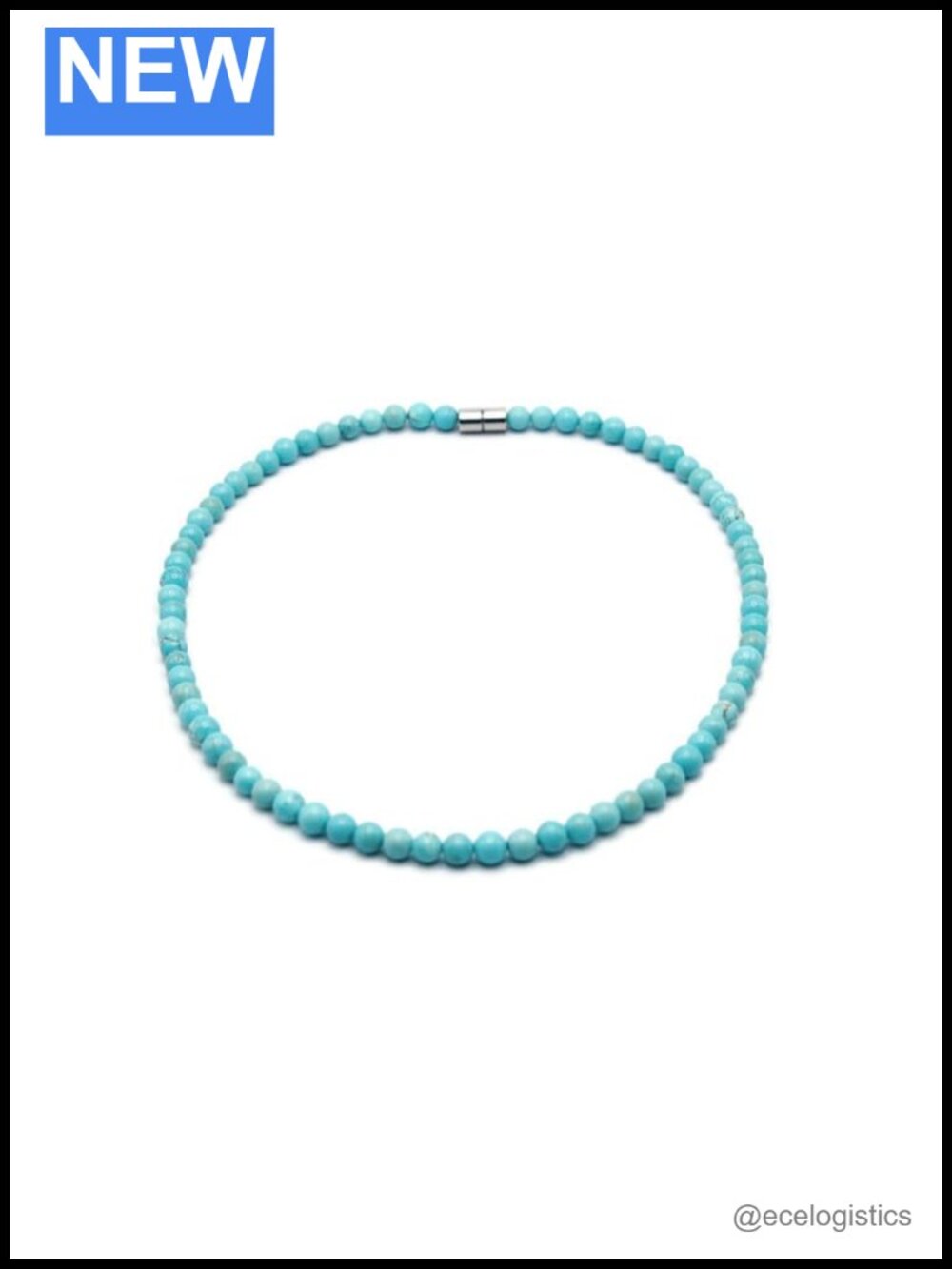 8mm Turquoise Beaded Healing Crystal Necklace Choker Unisex